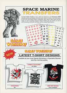 Space Marine Transfers / T-Shirts - White Dwarf 118